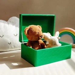 Creative Deco Boite de Rangement en Bois Vert 30 x 20 x 14 cm (+/- 1 cm) - Avec Couvercle - Boîte à Souvenirs - Boîte à Jouets