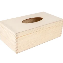 Creative Deco Boîte à Mouchoirs en Bois Naturel 25,5 x 13,5 x 9 cm - Boîte Rangement Tissus - Bureau, Cuisine, Salle de Bain