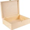 Creative Deco Boîte De Rangement A4 Bois Brut 33,8 x 24,8 x 10 cm - Avec Couvercle Et Serrure - Bijoux Documents Souvenirs Cartes
