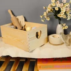 Creative Deco Caisse Bois Rangement Non Peint 30 x 20 x 14 cm (+/- 1cm) - Boîte Rangement Bois Cuisine - Caisse Rangement Bureau
