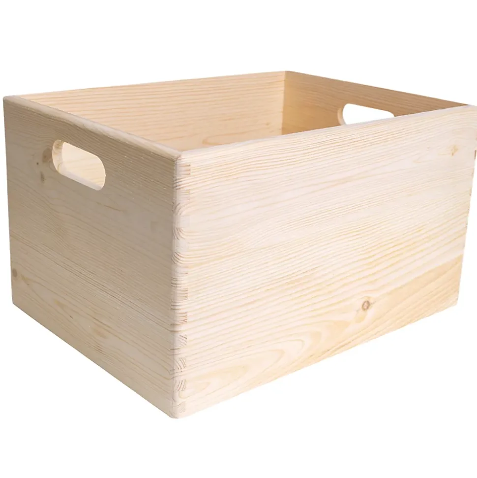 Creative Deco Caisse Bois Rangement 40 x 30 x 24 cm (+/- 1cm) - Boîte de Rangement Bois Cuisine - Caisse Rangement Bureau