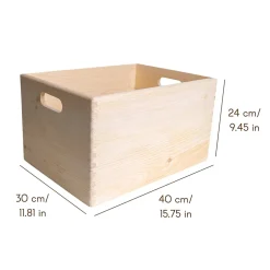Creative Deco Caisse Bois Rangement 40 x 30 x 24 cm (+/- 1cm) - Boîte de Rangement Bois Cuisine - Caisse Rangement Bureau