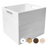 Creative Deco Caisse en Bois Blanc Compatible Étagères KALLAX et EXPIDIT 33 x 37 x 33 cm - Cube de Rangement - Kallax Rangement