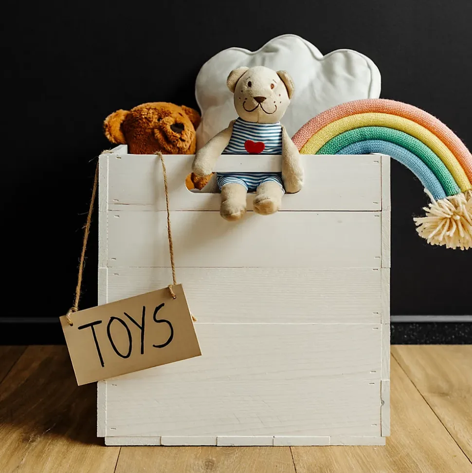 Creative Deco Caisse en Bois Blanc Compatible Étagères KALLAX et EXPIDIT 33 x 37 x 33 cm - Cube de Rangement - Kallax Rangement