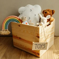Creative Deco Caisse en Bois Naturel Compatible Étagères KALLAX et EXPIDIT 33 x 37 x 33 cm - Cube de Rangement - Kallax Rangement