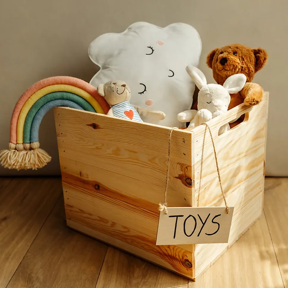 Creative Deco Caisse en Bois Naturel Compatible Étagères KALLAX et EXPIDIT 33 x 37 x 33 cm - Cube de Rangement - Kallax Rangement