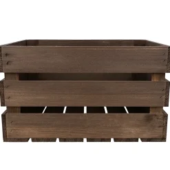 Creative Deco Caisse en Bois Wengé 40 x 30 x 23 cm - Caisse Rangement Bois - Caisse en Bois Vintage - Cagette Bois Deco