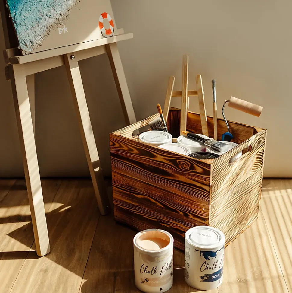 Creative Deco Caisse en Bois Flammé Compatible Étagères KALLAX et EXPIDIT 33 x 37 x 33 cm - Cube de Rangement - Kallax Rangement