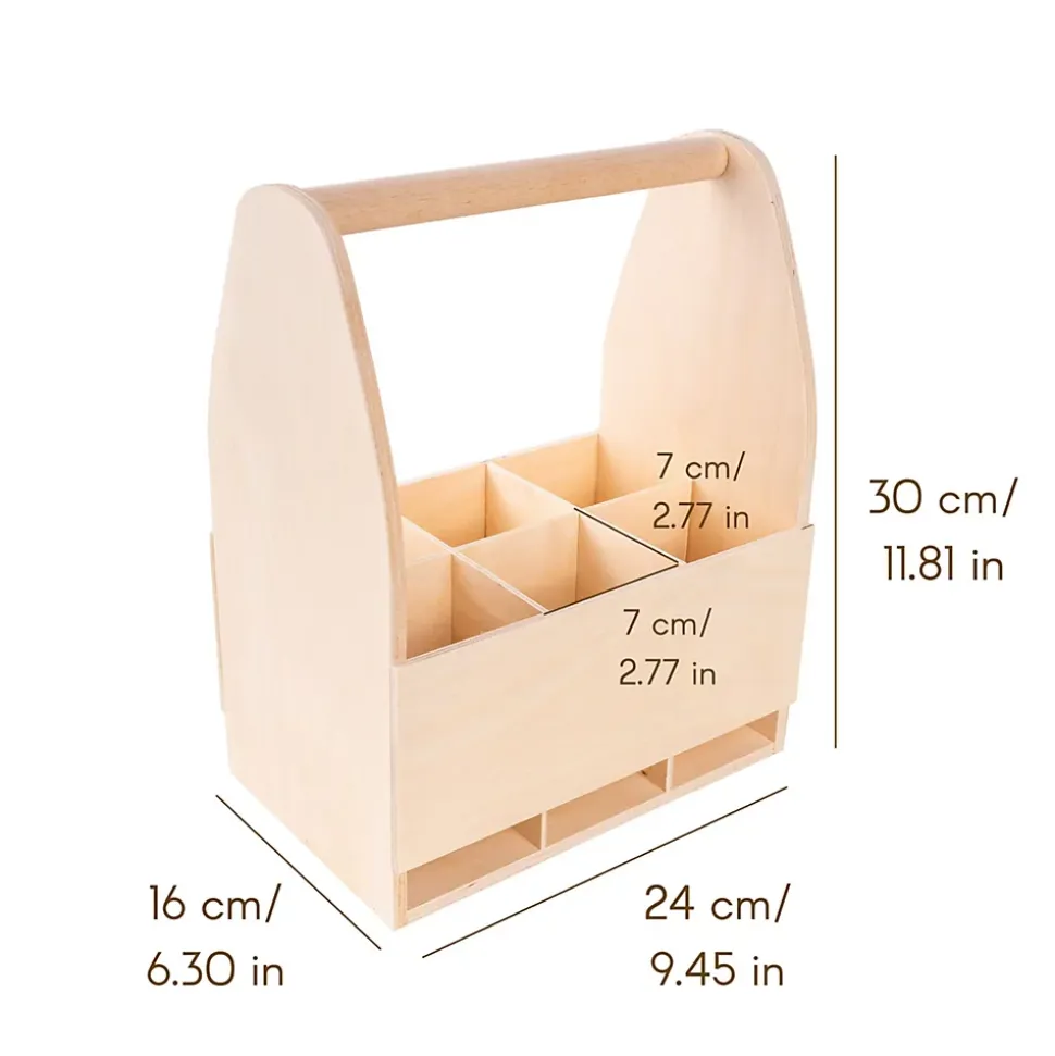 Creative Deco Porte-Bière en Bois pour 6 Bouteilles - Coffret 24x16x30 cm - Panier Cadeau Homme - Range-Bouteilles Pratique