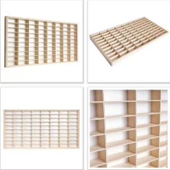 Creative Deco Étagère Murale en Bois pour 80 Voitures de Collection - Compartiments Ajustables Vitrine Verticale 78,5 x 40 x 4,5cm