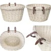 Creative Home Panier à Vélo en Osier Blanc - 36 x 29 x 23 cm (+/- 2 cm) Saule épais - Tressé à la main - Facile à assembler