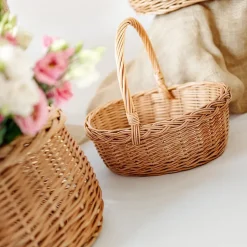 Creative Home Panier de Pâques en Osier 30 x 27 x 24 cm - Tissé à la Main, Brun Naturel, Rangement Polyvalent, Pique-Nique
