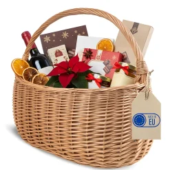 Creative Home Panier de Rangement Panier en Osier Pique-Nique avec Poignées - 45 x 26 x 41 cm (+/- 2 cm) - Tissé à la Main