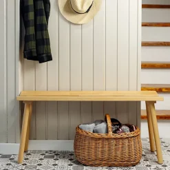 Creative Home Panier de Rangement Panier en Osier Pique-Nique avec Poignées 45 x 32 x 34 cm (+/- 1 cm) - Tissé à la Main