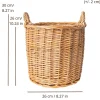 Creative Home Panier en Osier avec Poignées Claires 26 x 26 x 30 cm - Pot de Fleurs, Rangement, Panier à Fruits ou Linge, Naturel