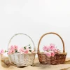 Creative Home Petit Panier de Pâques en Osier 22 x 22 x 26 cm - Tissé à la Main, Panier avec Anse, Cadeau, Fruits, Marron Naturel