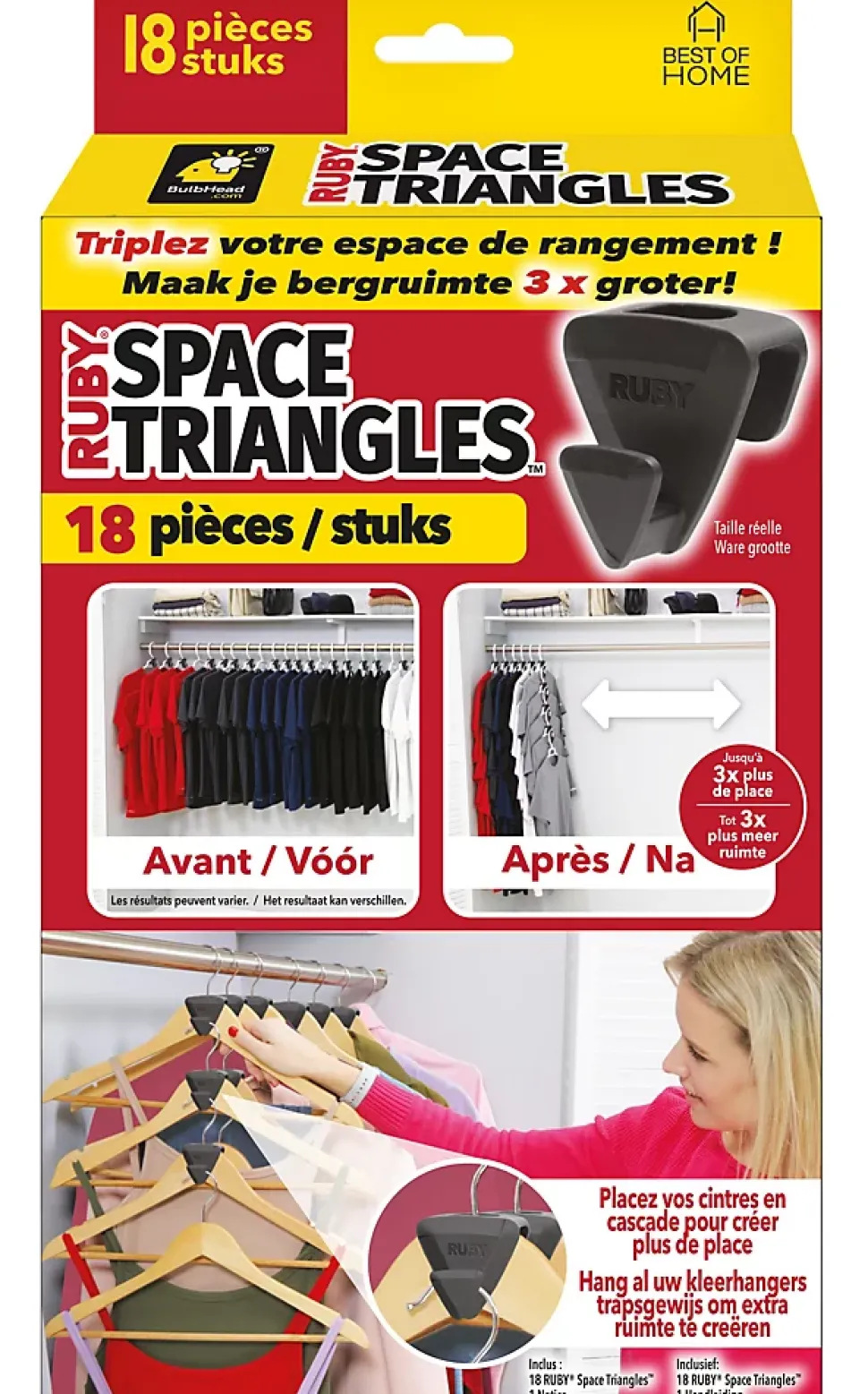 Crochets de connexion plastique noir pour cintre, 18 pièces