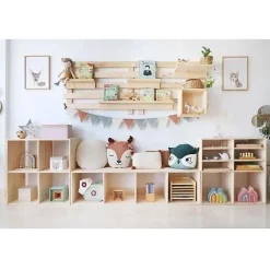 Cube 2 cases Dinamic - ASTIGARRAGA KIT LINE - Pin massif - Meuble de salon - Style campagne - 71x33x36 cm