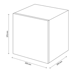 Cube de rangement avec porte effet chêne GoodHome Atomia H. 37,5 x L. 37,5 x P. 37 cm