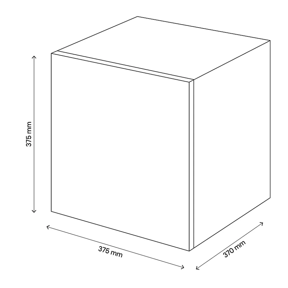 Cube de rangement avec porte effet chêne GoodHome Atomia H. 37,5 x L. 37,5 x P. 37 cm