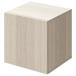 Cube de rangement avec porte effet chêne GoodHome Atomia H. 37,5 x L. 37,5 x P. 37 cm