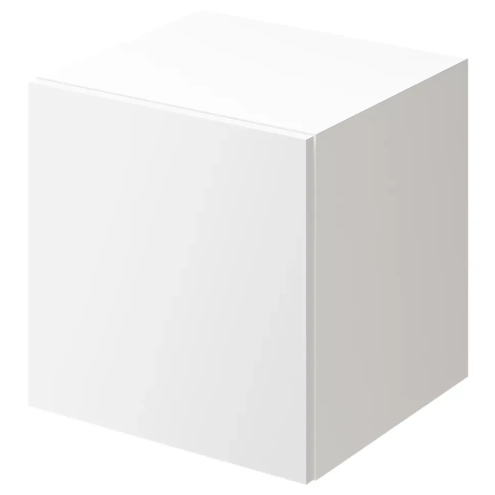Cube de rangement avec porte blanche GoodHome Atomia H. 37,5 x L. 37,5 x P. 37 cm