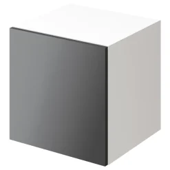 Cube de rangement blanc avec porte anthracite brillant GoodHome Atomia H. 37,5 x L. 37,5 x P. 37 cm