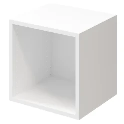 Cube de rangement blanc avec porte anthracite brillant GoodHome Atomia H. 37,5 x L. 37,5 x P. 37 cm