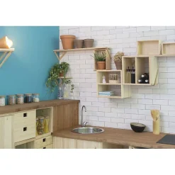 Cube de rangement en pin massif Dinamic Tablette intermédiaire
