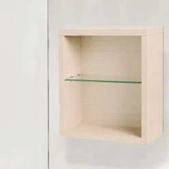 Cube de rangement modulaire étagère caisson murale bois 45 x 40 x 18 cm chêne CEDAM