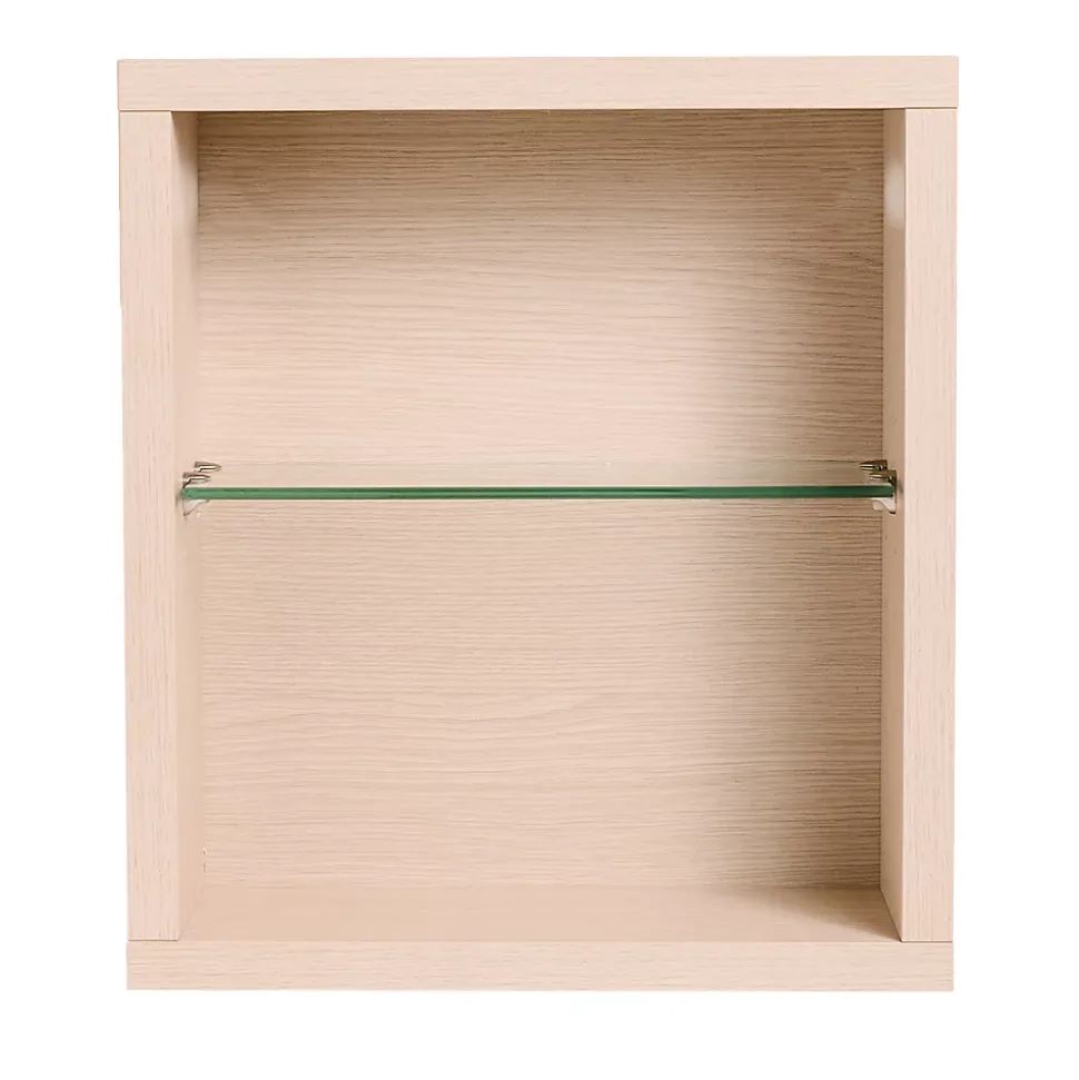 Cube de rangement modulaire étagère caisson murale bois 45 x 40 x 18 cm chêne CEDAM