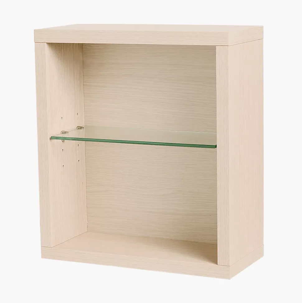 Cube de rangement modulaire étagère caisson murale bois 45 x 40 x 18 cm chêne CEDAM