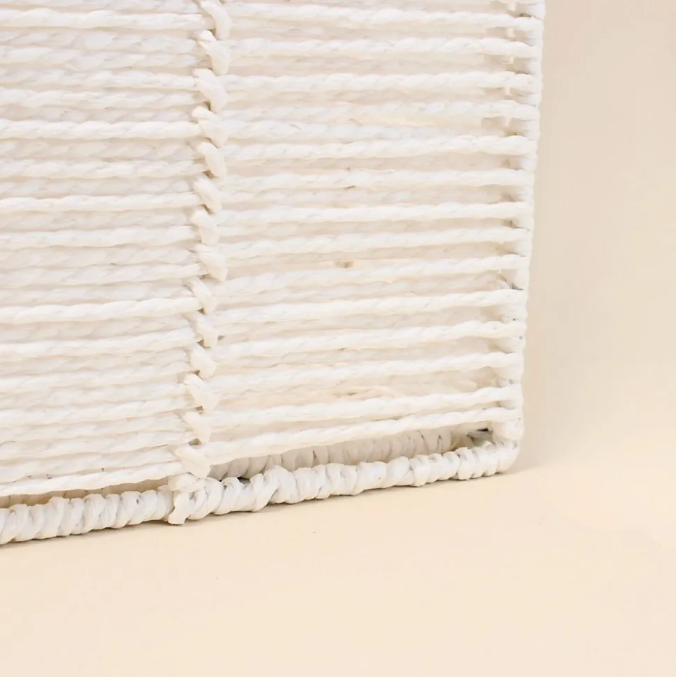 Cube rangement pliable en papier blanc 31x31x31cm