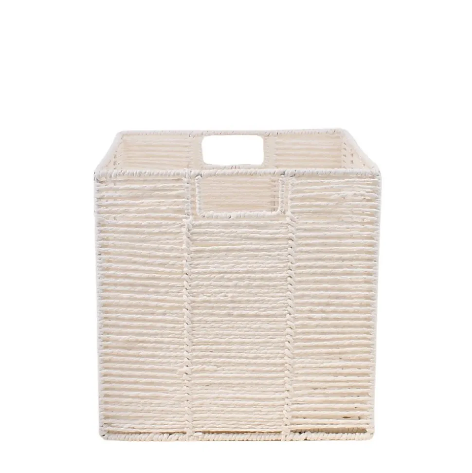 Cube rangement pliable en papier blanc 31x31x31cm