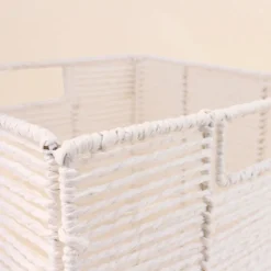 Cube rangement pliable en papier blanc 31x31x31cm