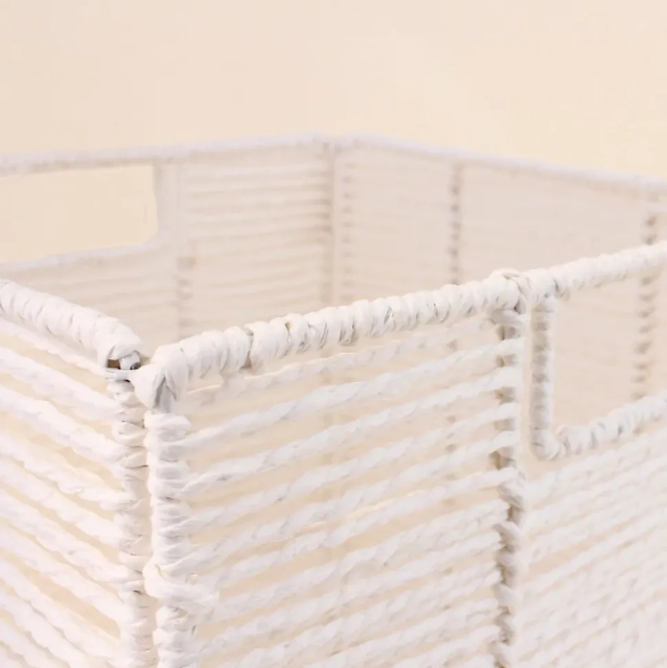 Cube rangement pliable en papier blanc 31x31x31cm