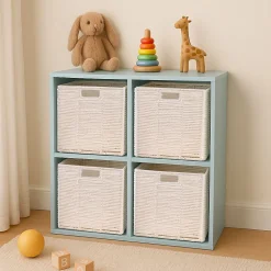 Cube rangement pliable en papier blanc 31x31x31cm