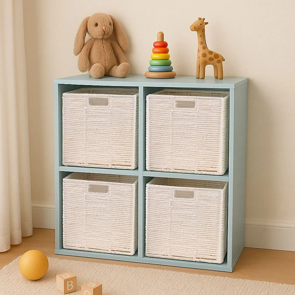 Cube rangement pliable en papier blanc 31x31x31cm