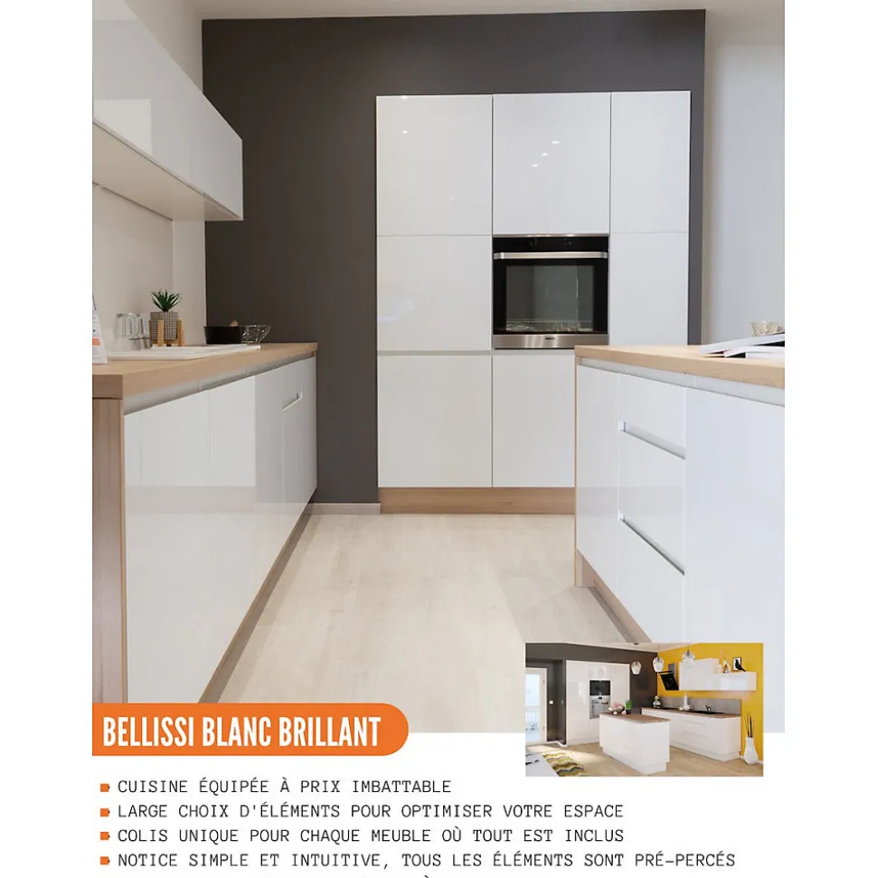 Cuisineandcie - Range bouteille Bellissi Blanc L 15 cm