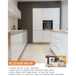 Cuisineandcie - Range bouteille Bellissi Blanc L 20 cm