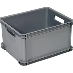 Curver Unibox Classic L 30 L, argent, boîte de rangement empilable modulable