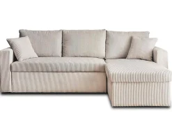 Cyrus - canapé d'angle réversible 4 places - convertible avec coffre - en velours côtelé - Best Mobilier