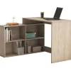 DEMEYERE Bureau d'angle contemporain décor chene Shannon - L 112 cm - NAGANO