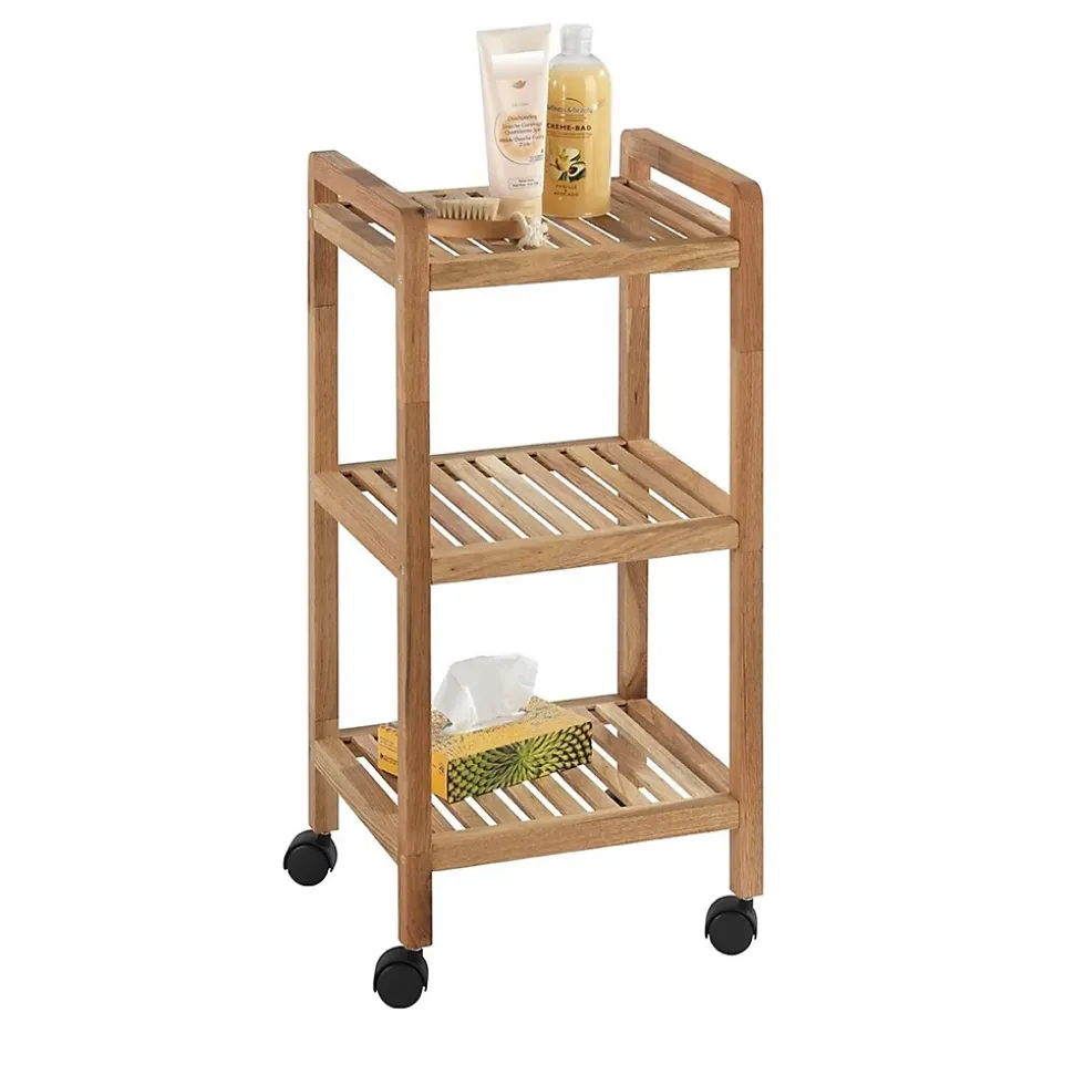 Desserte à roulettes en bambou Norway - L. 35 x H. 71 cm - Marron