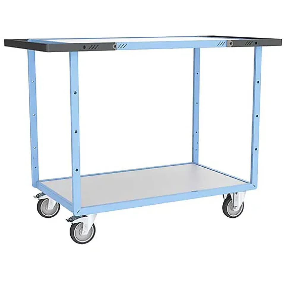 Desserte de bureau double poignée silencieux - 2 plateaux 1000x600mm - Charge max 250kg - 880702521