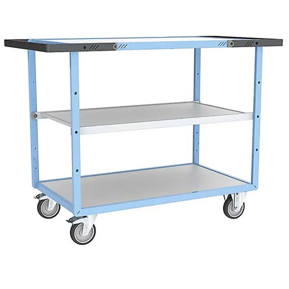 Desserte de bureau double poignée silencieux - 3 plateaux 1000x600mm - Charge max 250kg - 880702522