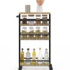 Desserte de cuisine gains de place DETROIT 4 niveaux sur roulettes design industriel