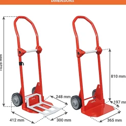 Diable - Bavette fixe + repliable - 1 barre de maintien - 180kg - 810010388