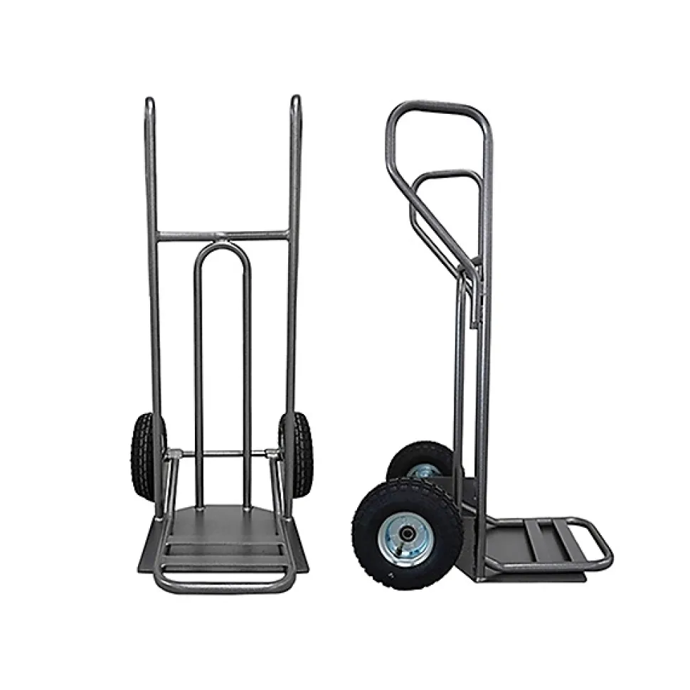Diable - Pelle fixe 348x405mm - charge 250kg - Roues caout. élast. noir silencieux - DVPF1-RSN-BR