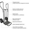 Diable - Pelle fixe 238x405mm - charge 250kg - Roues pneumatiques - DVPF2-RG-BR